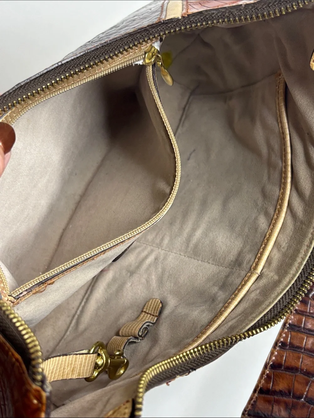 Brahmin croc embossed